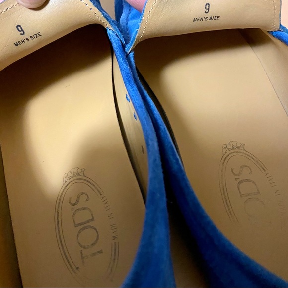 TOD'S Mens Blue Suede Driving Shoe - Picture 3 of 10
